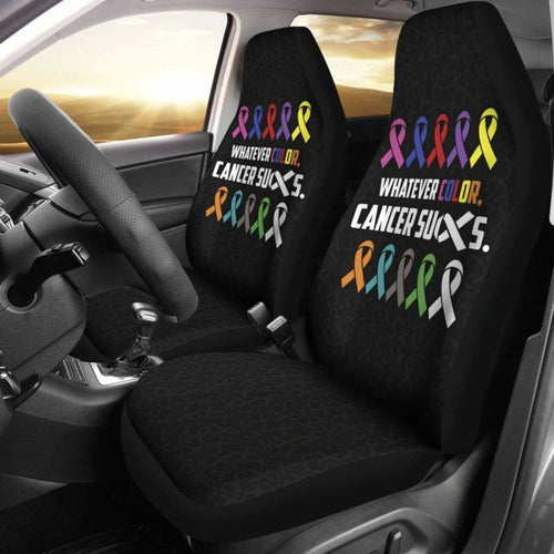 Cancer Whatever Color Cancer Suck Car Seat Cover