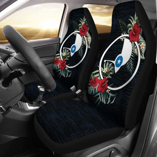 Yap Car Seat Covers - Yap Flag Hibiscus -
