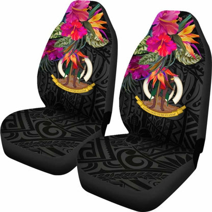 Vanuatu Car Seat Covers - Hibiscus Polynesian Pattern -