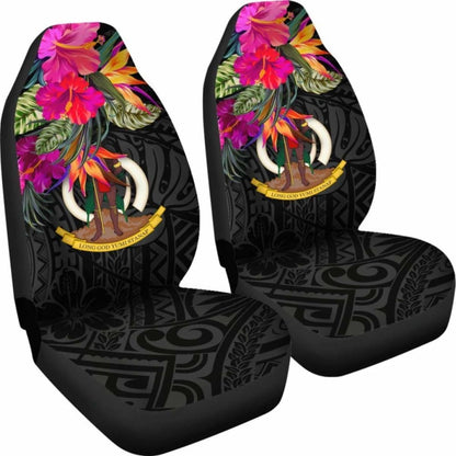 Vanuatu Car Seat Covers - Hibiscus Polynesian Pattern -