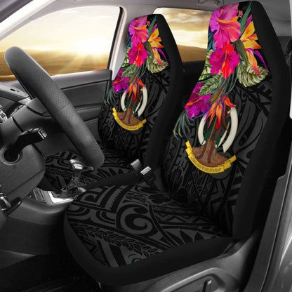 Vanuatu Car Seat Covers - Hibiscus Polynesian Pattern -