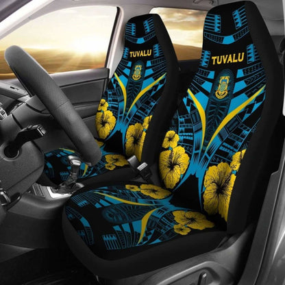 Tuvalu Car Seat Covers - Tuvalu Coat Of Arms Hibiscus Polynesian Tattoo -