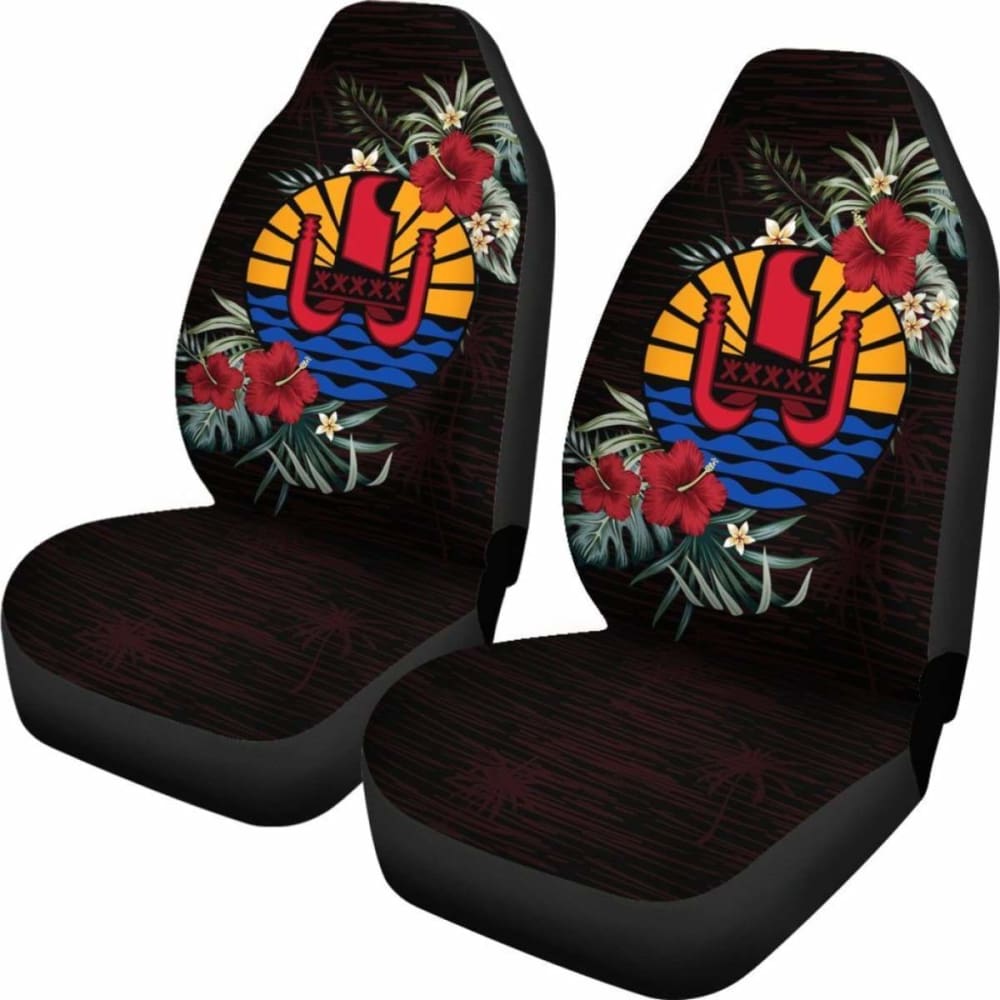 Tahiti Car Seat Covers - Tahiti Flag Hibiscus -