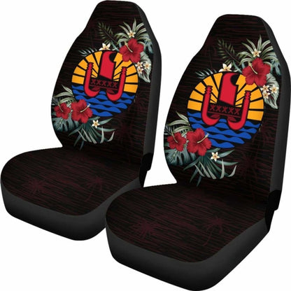 Tahiti Car Seat Covers - Tahiti Flag Hibiscus -