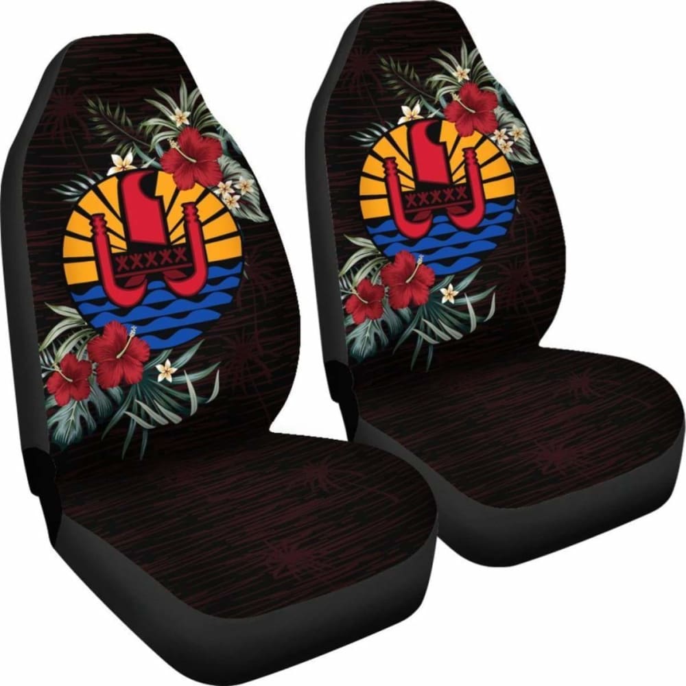 Tahiti Car Seat Covers - Tahiti Flag Hibiscus -
