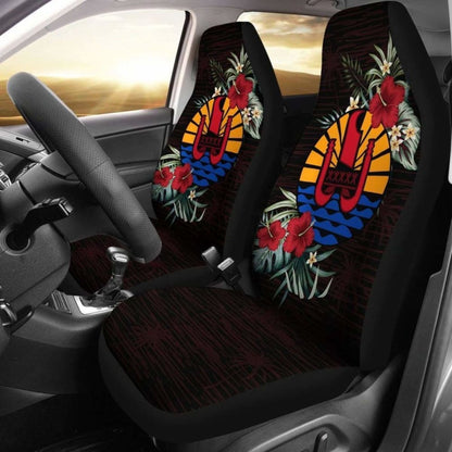 Tahiti Car Seat Covers - Tahiti Flag Hibiscus -