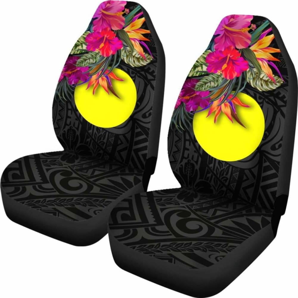 Palau Car Seat Covers - Polynesian Hibiscus Pattern -