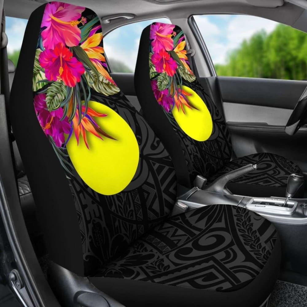 Palau Car Seat Covers - Polynesian Hibiscus Pattern -