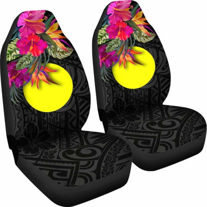 Palau Car Seat Covers - Polynesian Hibiscus Pattern -