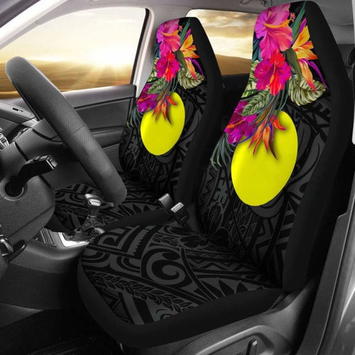 Palau Car Seat Covers - Polynesian Hibiscus Pattern -