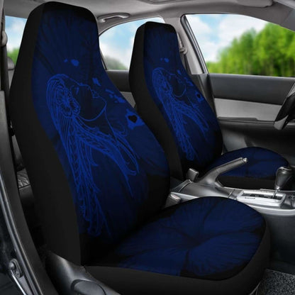 Alohawaii Car Seat Covers - Hawaii Hula Girl Hibiscus Map Blue -