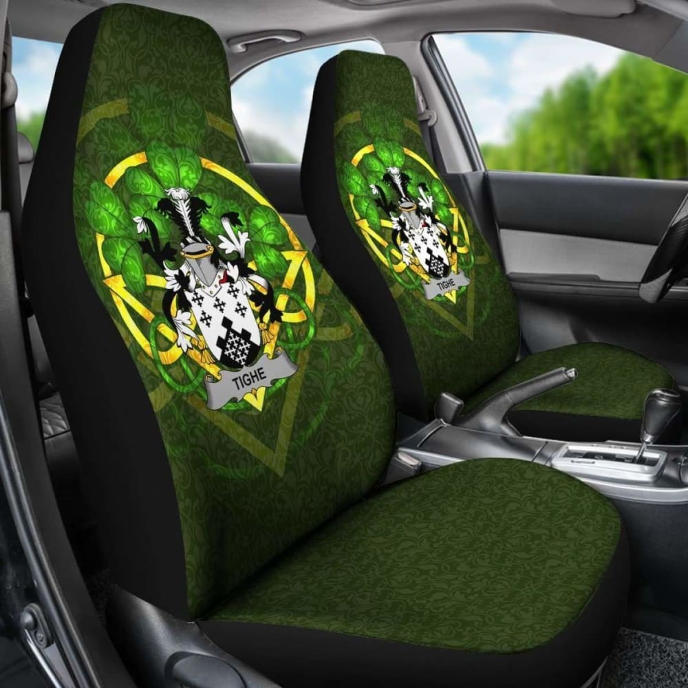 Tighe Or O'Teague \bIreland Car Seat Cover Celtic Shamrock ( Set Of Two)