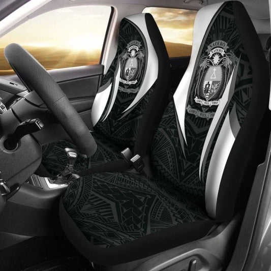 Nauru Polynesian Car Seat Covers - Nauru Spirit (White) -