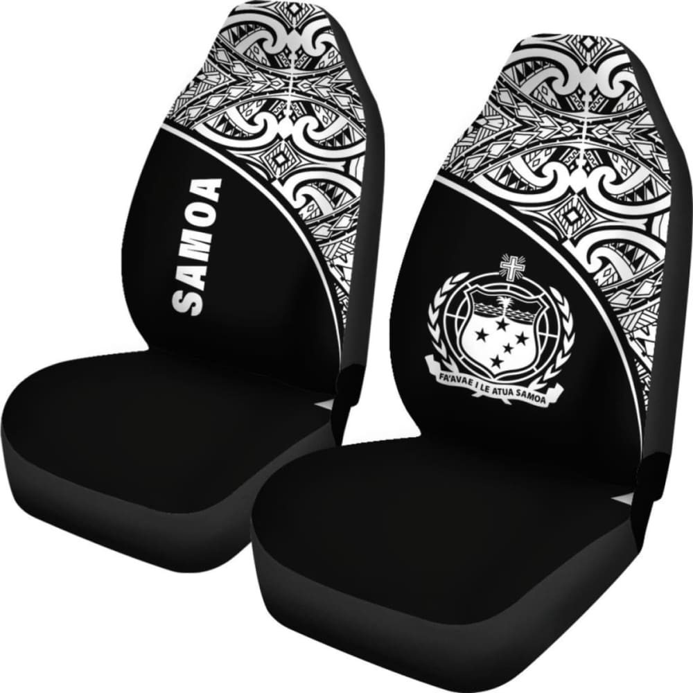 Samoa Polynesian Car Seat Covers - Black Curve -