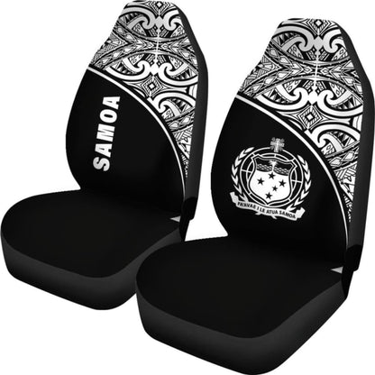 Samoa Polynesian Car Seat Covers - Black Curve -