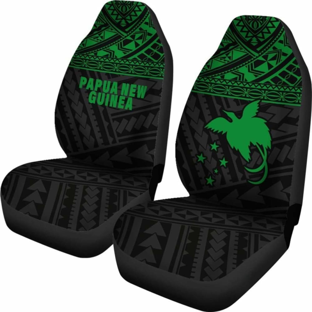 Papua New Guinea Polynesian Car Seat Covers Green -
