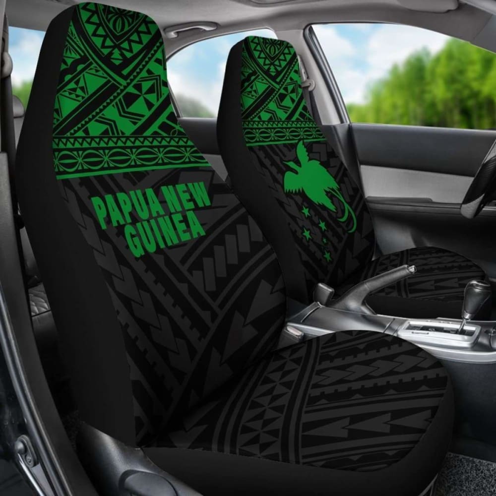 Papua New Guinea Polynesian Car Seat Covers Green -