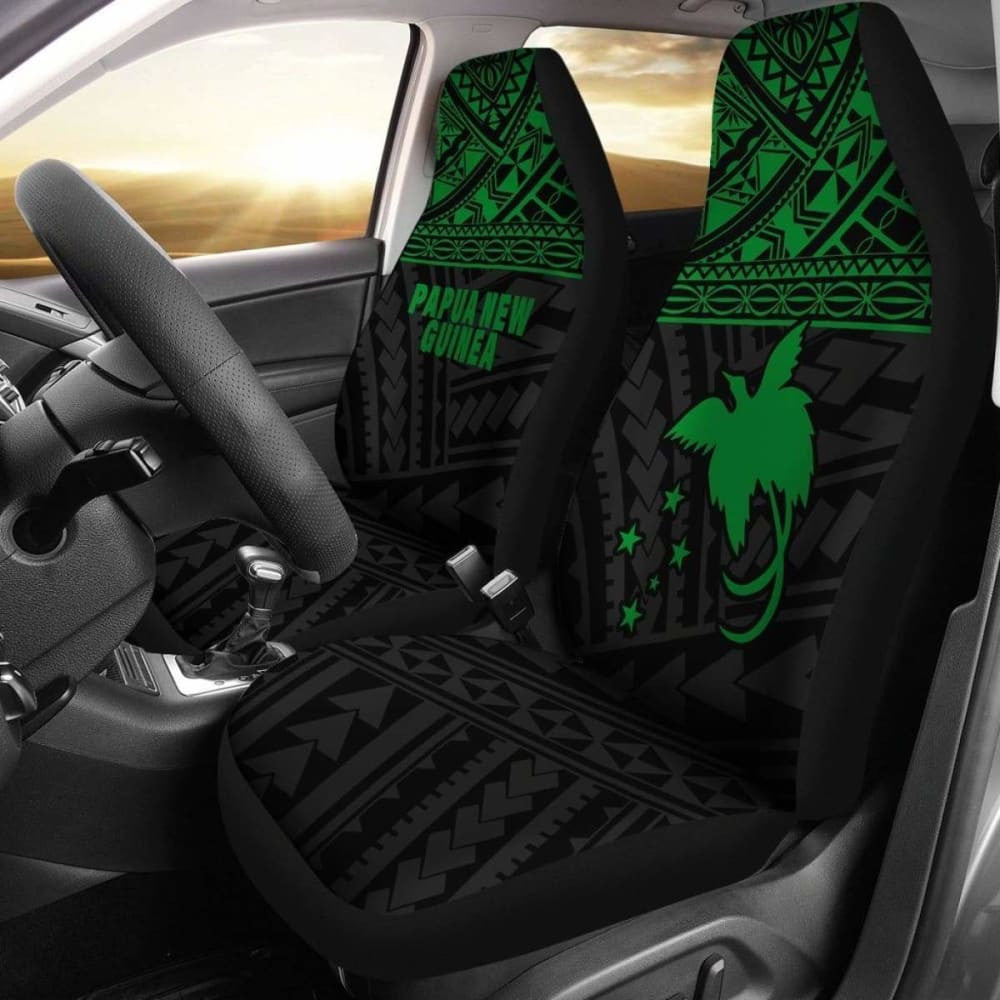 Papua New Guinea Polynesian Car Seat Covers Green -