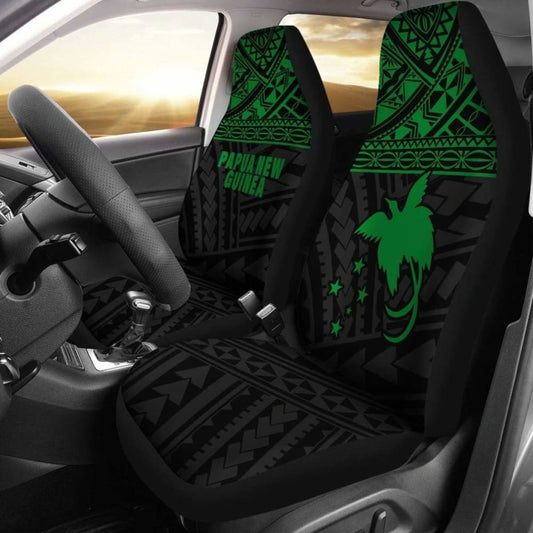 Papua New Guinea Polynesian Car Seat Covers Green -