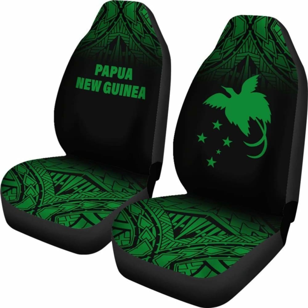 Papua New Guinea Polynesian Car Seat Covers - Green Fog -