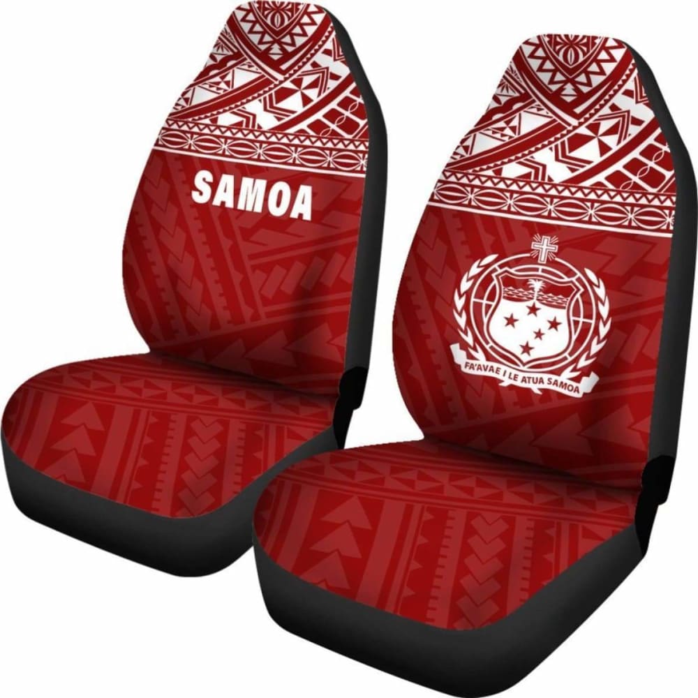 Samoa Polynesian Car Seat Covers Red -