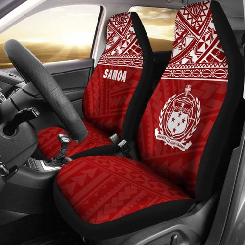 Samoa Polynesian Car Seat Covers Red -