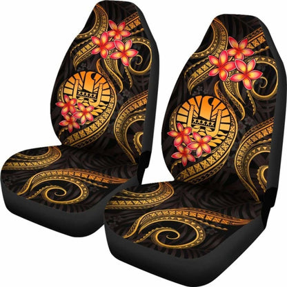Tahiti Polynesian Car Seat Covers - Gold Plumeria -