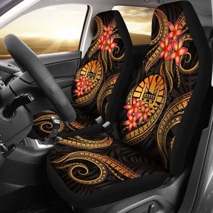 Tahiti Polynesian Car Seat Covers - Gold Plumeria -