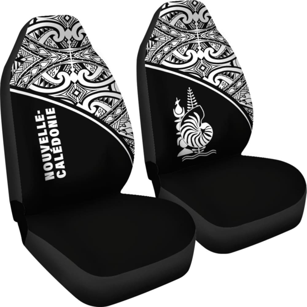 New Caledonia Polynesian Car Seat Covers - Black Curve -