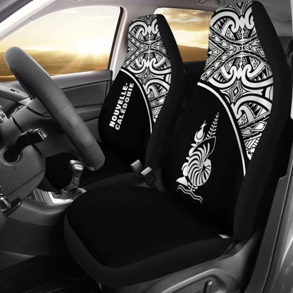 New Caledonia Polynesian Car Seat Covers - Black Curve -