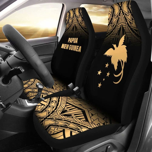 Papua New Guinea Polynesian Car Seat Covers - Yellow Fog -