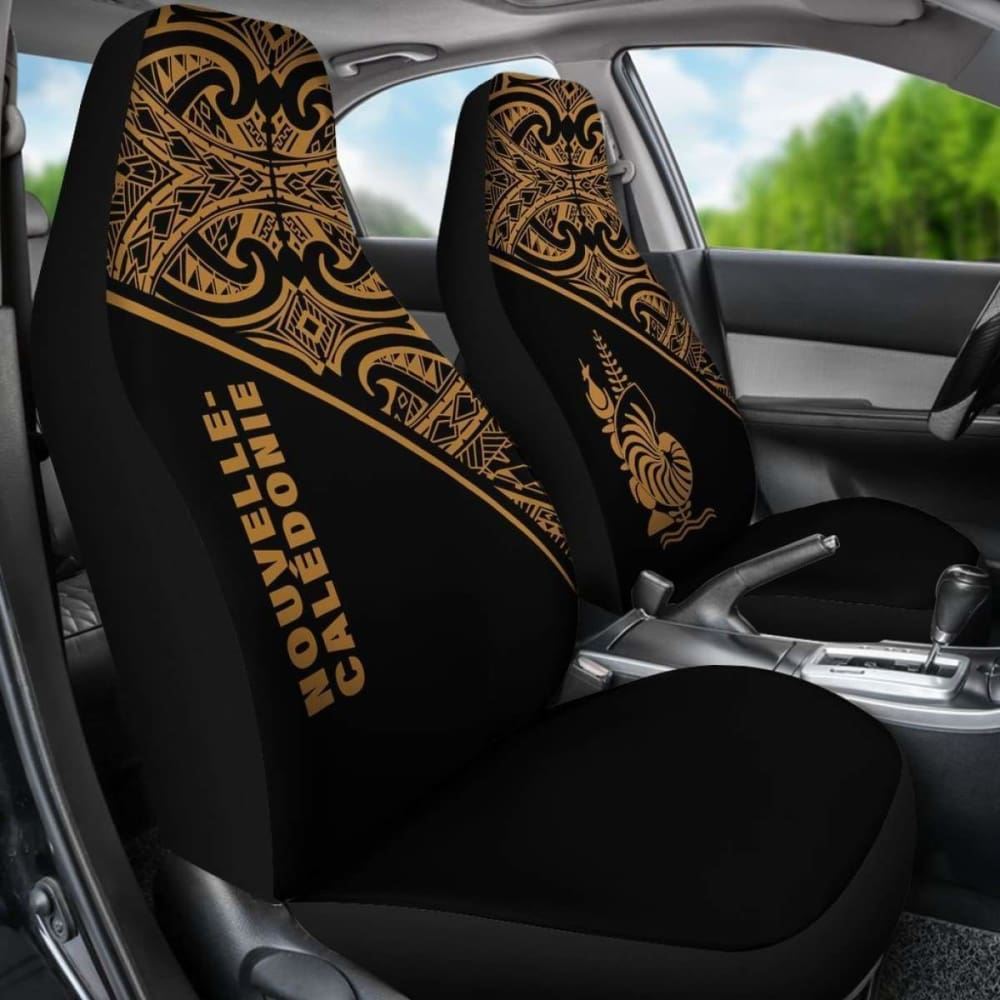 New Caledonia Polynesian Car Seat Covers - Gold Curve -