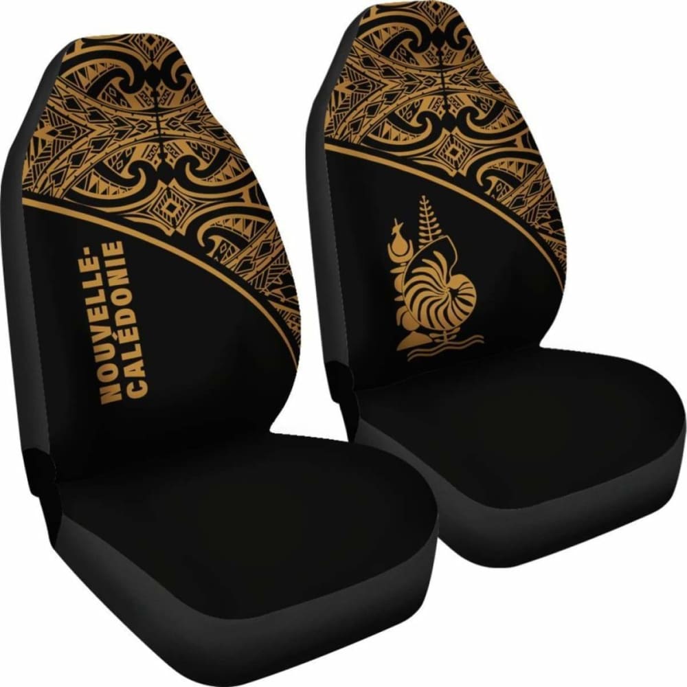 New Caledonia Polynesian Car Seat Covers - Gold Curve -