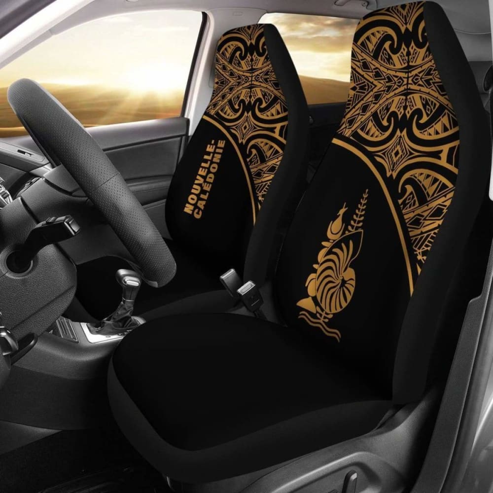 New Caledonia Polynesian Car Seat Covers - Gold Curve -