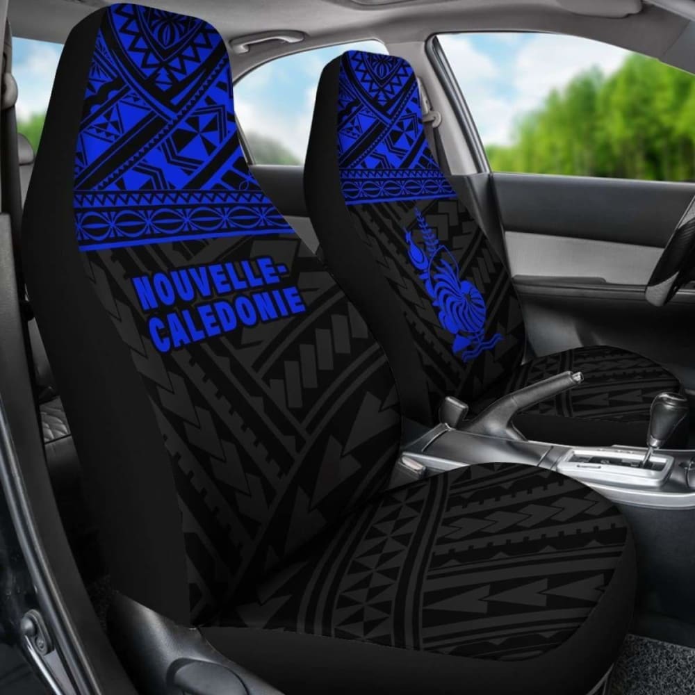 New Caledonia Polynesian Car Seat Covers Blue -