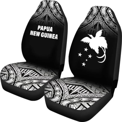Papua New Guinea Polynesian Car Seat Covers - Black Fog -