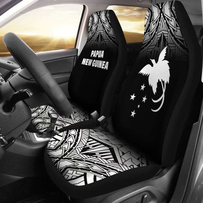 Papua New Guinea Polynesian Car Seat Covers - Black Fog -