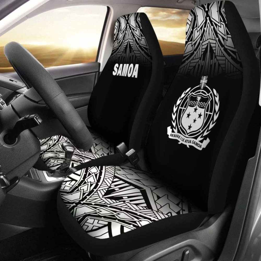 Samoa Polynesian Car Seat Covers - Black Fog -