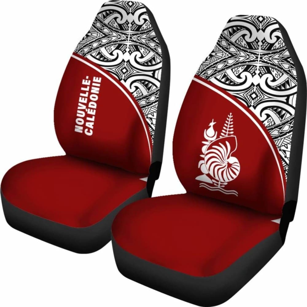 New Caledonia Polynesian Car Seat Covers - Red Curve -