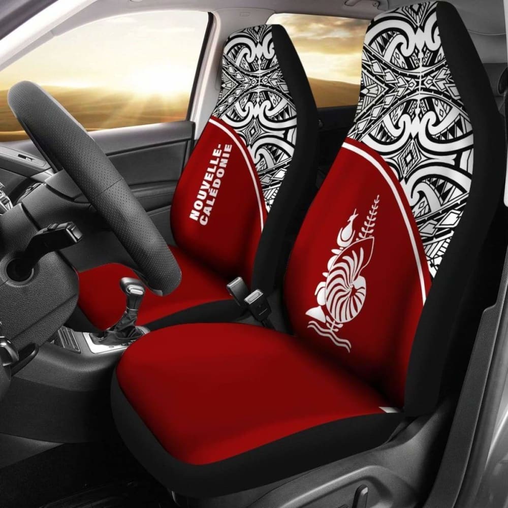 New Caledonia Polynesian Car Seat Covers - Red Curve -