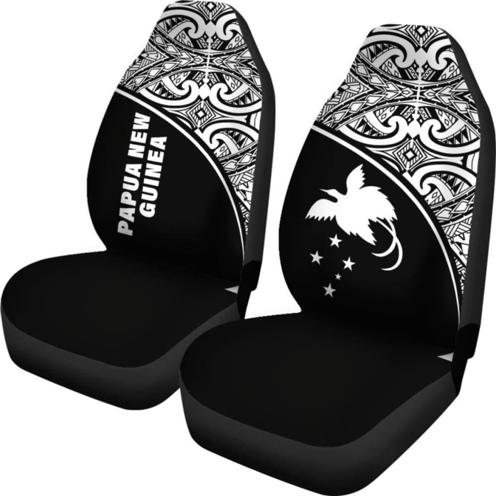 Papua New Guinea Polynesian Car Seat Covers - Black Curve -