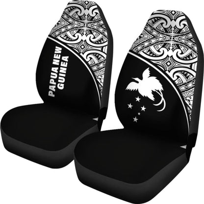 Papua New Guinea Polynesian Car Seat Covers - Black Curve -