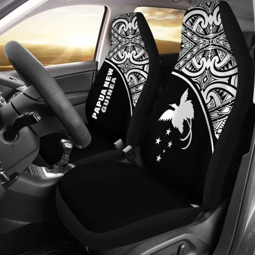 Papua New Guinea Polynesian Car Seat Covers - Black Curve -