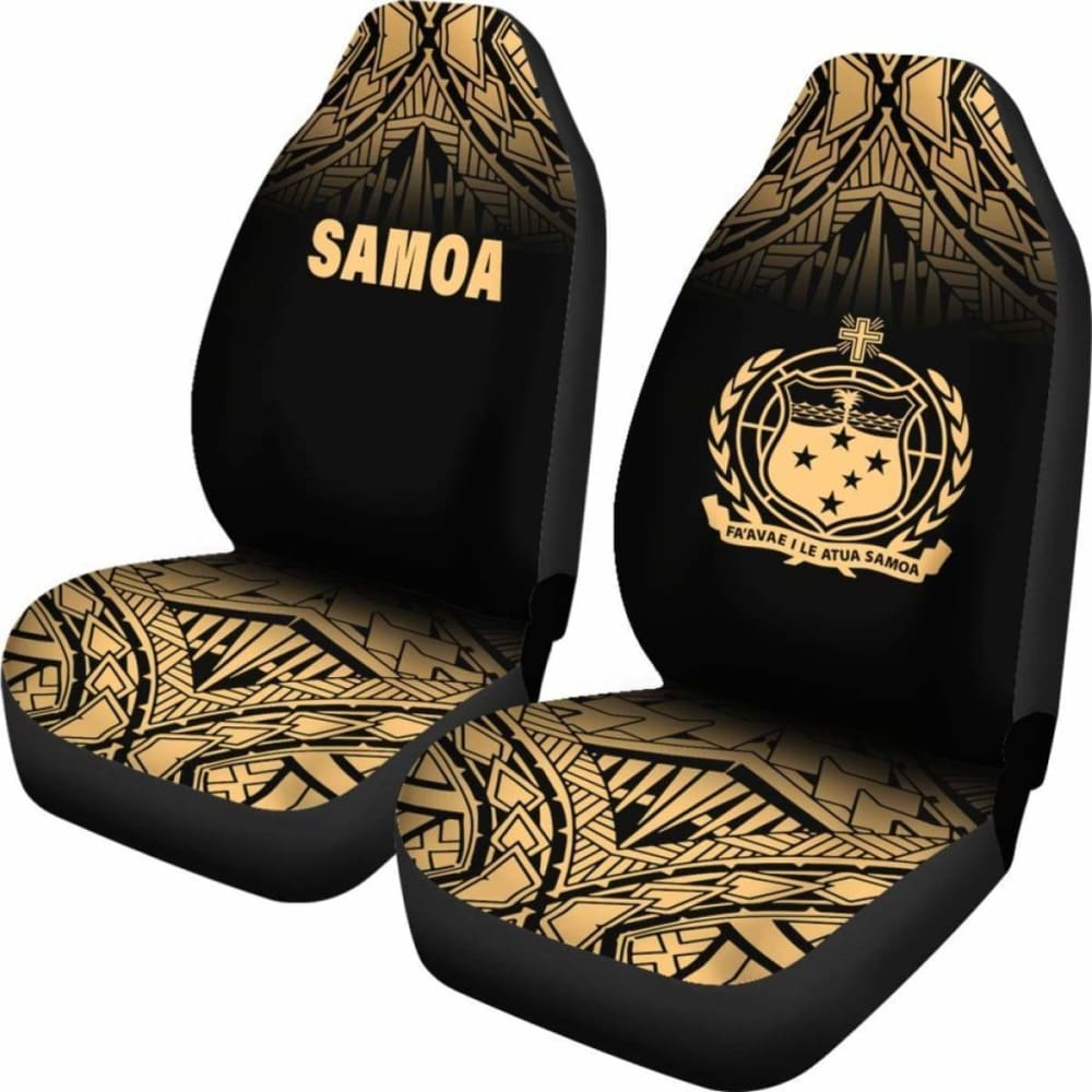 Samoa Polynesian Car Seat Covers - Gold Fog -