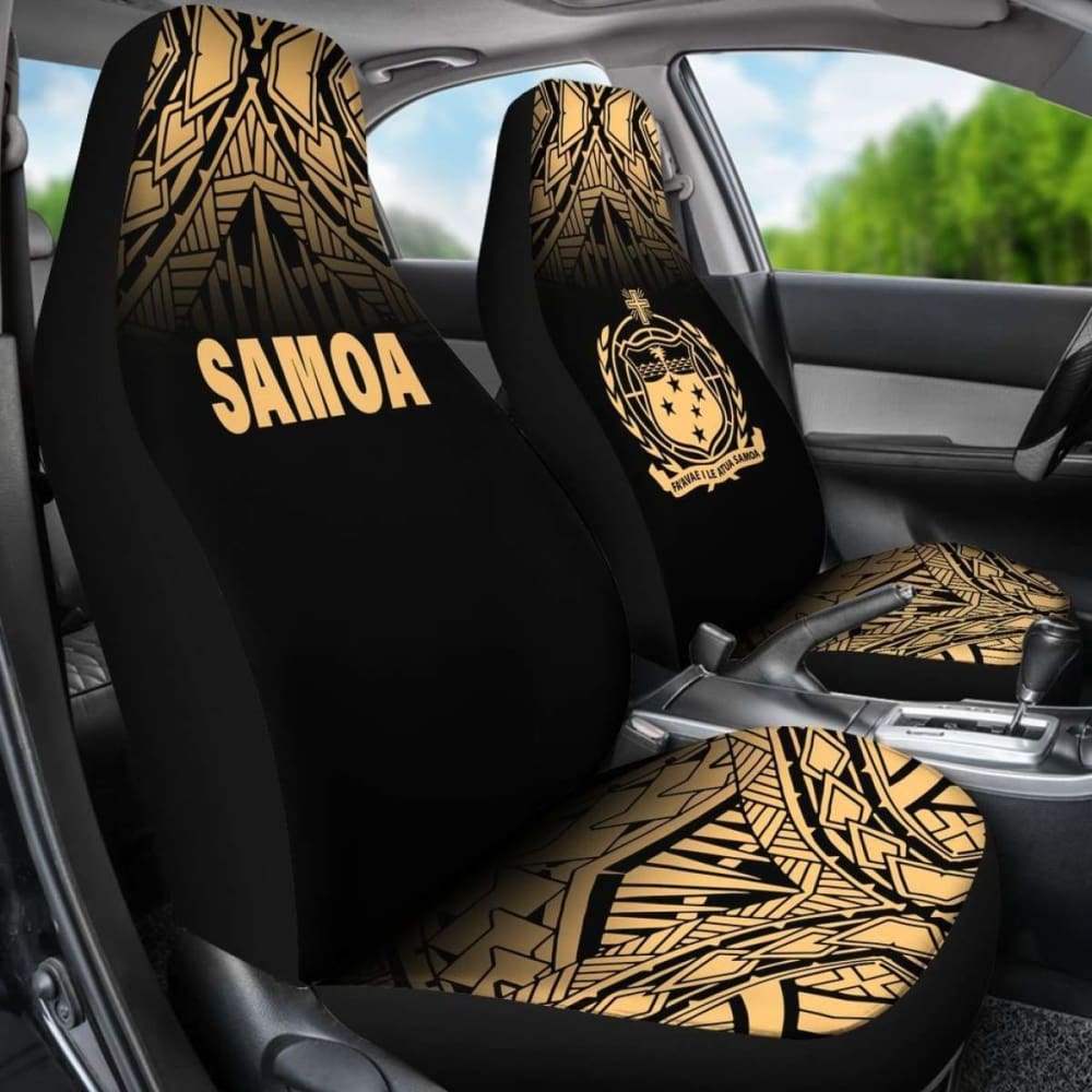 Samoa Polynesian Car Seat Covers - Gold Fog -