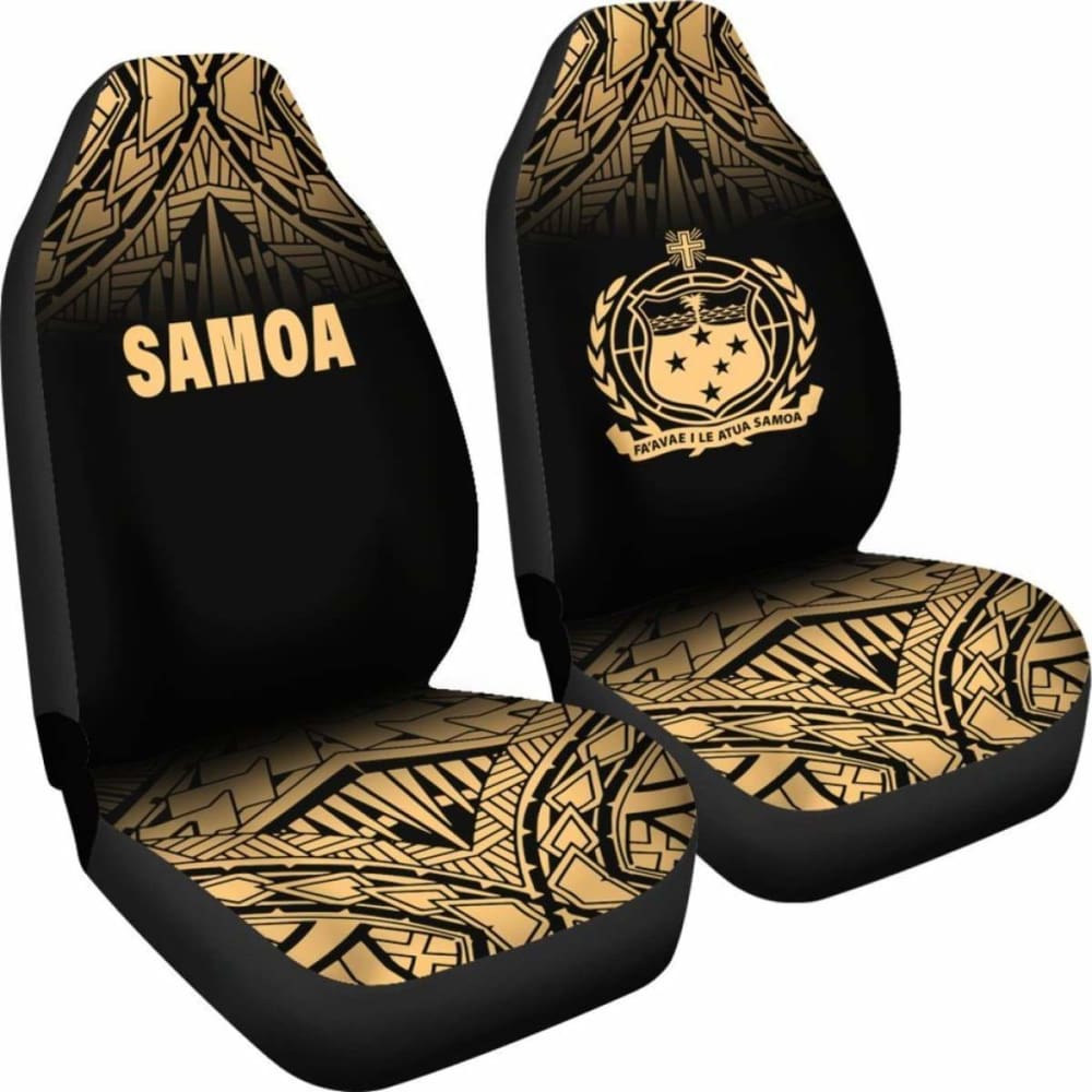 Samoa Polynesian Car Seat Covers - Gold Fog -