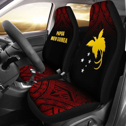 Papua New Guinea Polynesian Car Seat Covers - Red Fog -