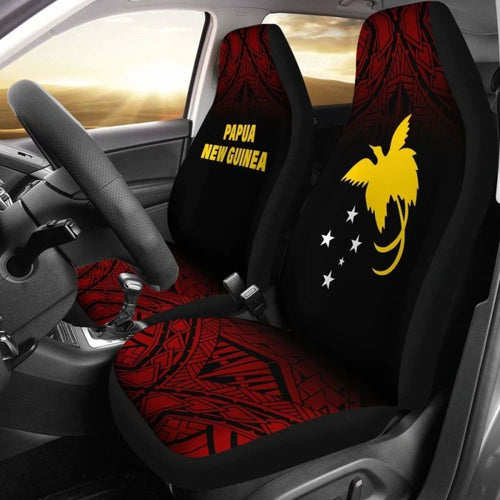 Papua New Guinea Polynesian Car Seat Covers - Red Fog -