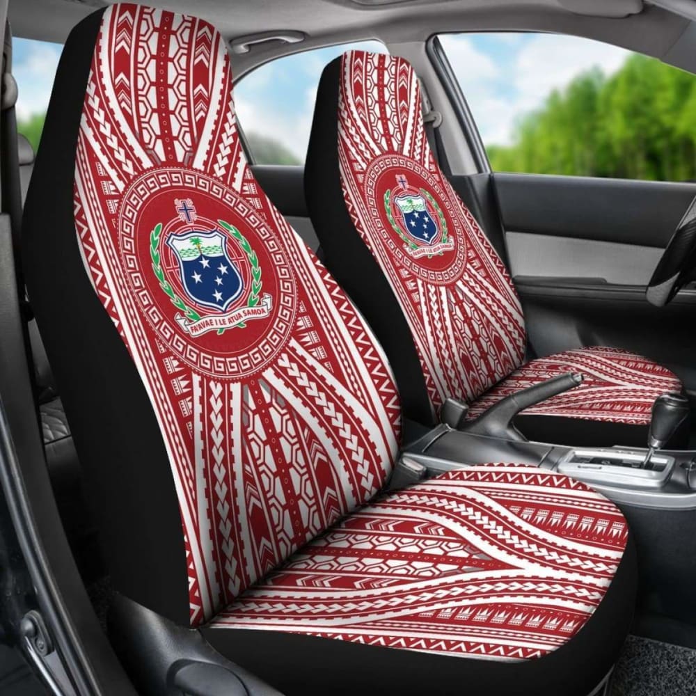 Polynesian Samoa Car Seat Covers Red Version