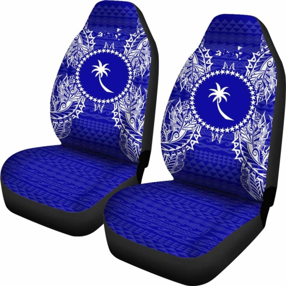 Chuuk Car Seat Cover - Chuuk Flag Map Blue -
